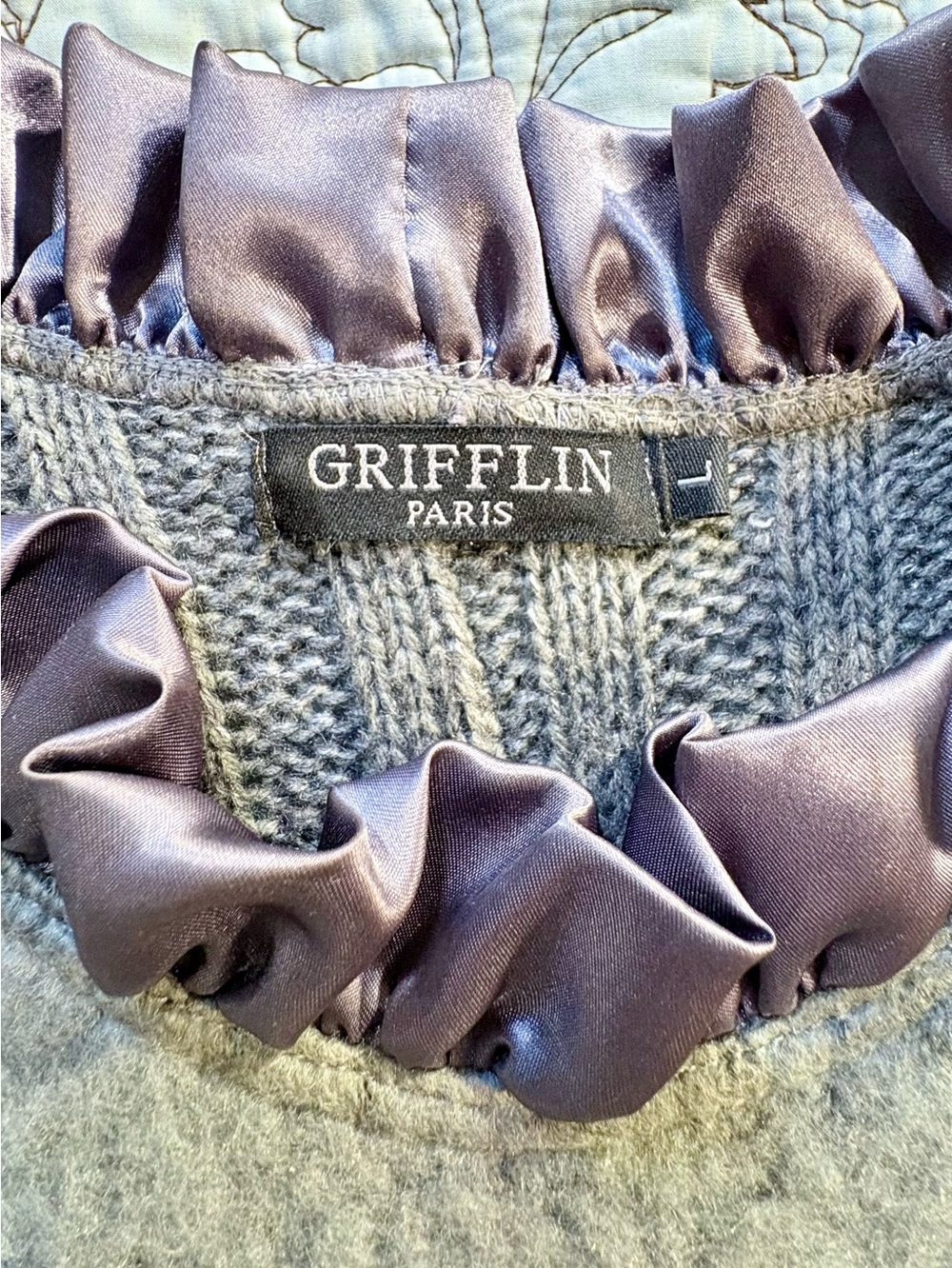 ☀️Vintage Grifflin Paris Mohair Wool Mixed Media Handkerchief Knit Dress L🧡 - Picture 11 of 14
